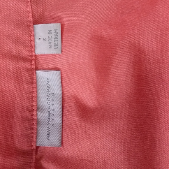 New York and Company Coral Button Up Belted Pocket Blouse - Picture 9 of 11